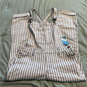 Striped Overalls with Adjustable Straps